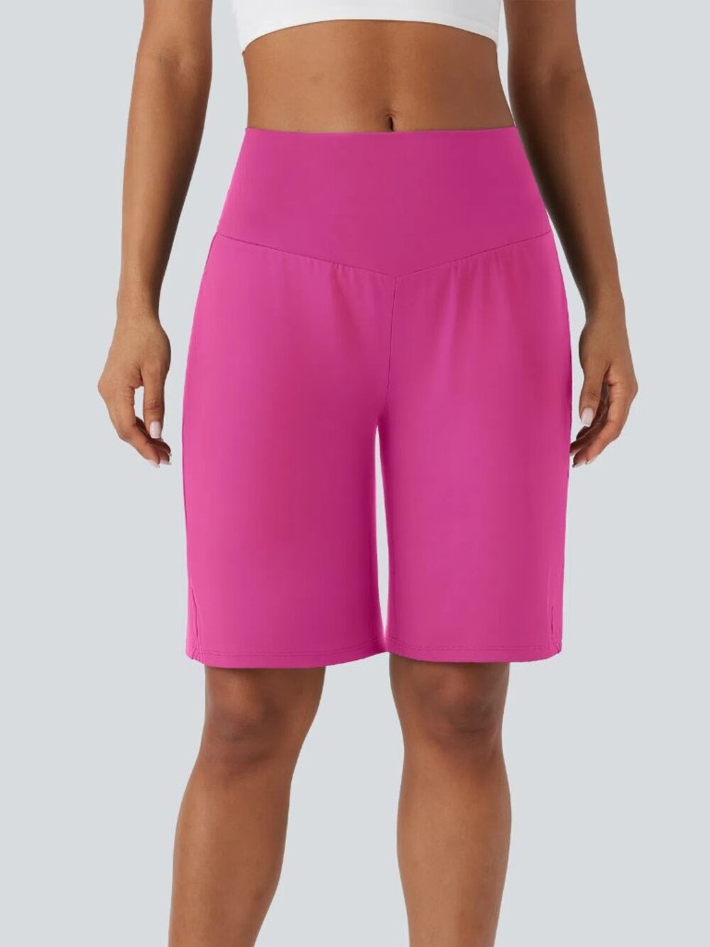 Halara MED SoftlyZero Airy High Waisted Pockets InstantCool Yoga Bermuda Shorts